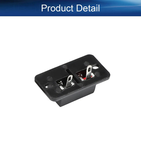 8-Piece 2-Way Speaker Terminal Block with visible black rectangular housing, metal connectors for quick plug and play wiring.