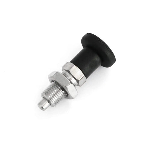 Hella Tough M6 Stainless Steel Spring Return Knurled Thumb Wheel Knob with Heavy Duty Indexing Pin for machine use.