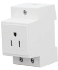 Built Like A Tank Din Rail Power Outlet Socket with flame retardant nylon housing and copper conductors, 15A, 110-250V.