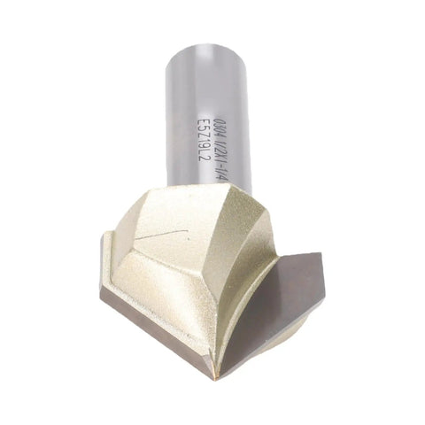 Get That Perfect V-Groove With This 1/2 Inch Shank 90 Degree Router Bit Featuring A Massive 1-1/8 Inch Dia Carbide Tipped Blade For Deep Woodworking Cuts And Clean Decorative Edging On Any Project.