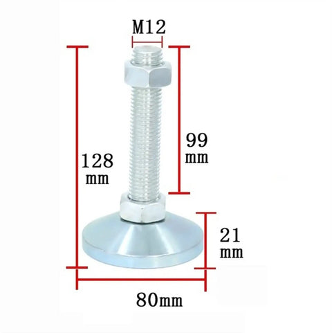 Beefy Heavy Duty Carbon Steel Leveling Screw Legs Set With 3.15 Inch Adjustable Feet For Furniture, Machinery, And Equipment