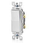Decora Antimicrobial 15 Amp Single Pole Wall Switch 5601-2AW White front view, plastic and metal electrical switch