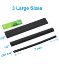 27 Piece 3 To 1 Dual Wall Heat Shrink Tubing Kit For DIYers with three large sizes and 7 inch cable sleeve next to a lighter.
