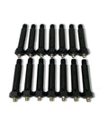 Heavy Duty Tandem Trailer Axle Suspension Rebuild Kit With 6-1/8 Inch Equalizers And Greasy Shackle Bolts For Standard Eye To Eye Springs Up To 14000 Lbs Load Capacity. black greaseable shackle bolts set