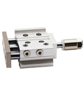 One Piece Adjustable Stroke Pneumatic Air Cylinder With Compact Guide Rod And Straight Shooting Three Axis Actuator, silver metal, compact design