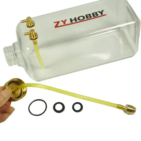 RC Gas Fuel Tank Bottle 260ml Transparent Plastic for RC Airplanes Easy Inlet Outlet Cap Fit Durable Clear Fuel Tank
