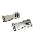 Marine Grade Stainless Steel Door Hasp Locking With Turning Eye Mount For Boats And Cabins, Heavy Duty And Corrosion Resistant Deck Hardware, Quick Install, Dockside Ready Boat Security Locking Hasp, two stainless steel hasps