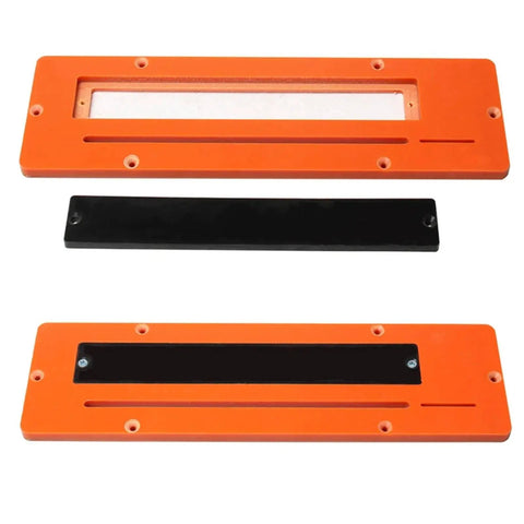 Heavy Duty Router Table Insert Plate Pro Grade Aluminum Alloy 240 X 200 Mm 5 Mm Thick Anodized Finish in yellow and black parts