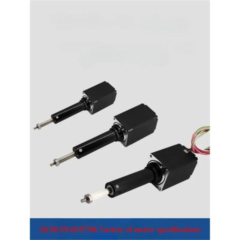 Premium Micro Miniature Linear Actuator Single Shaft Lead Screw Stepper Motor With Telescopic Push Rod Cylinder fixed shaft, heavy steel construction.