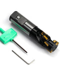 Heavy Duty 1 Inch Shank Indexable End Mill For Rugged Milling, 1 Inch Cutting Diameter, TiN Coated Carbide Inserts with tools