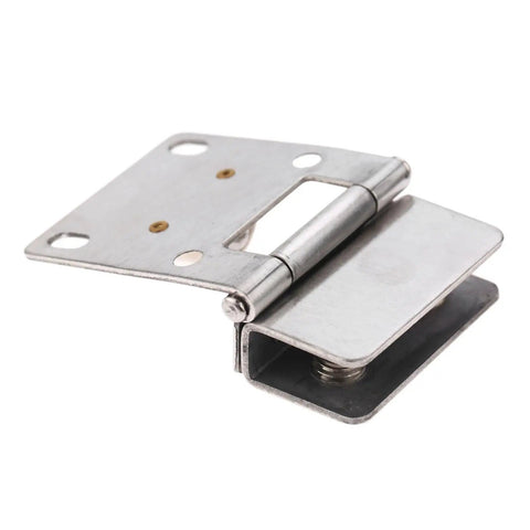 2 Pack Glass Door Hinges Self Closing Frameless Side Mounted Clamps For Wine Cabinet And Display Cabinet Built Tough Stainless Steel Rust Resistant 90 Degree Snap Lock Keeps Door In Place