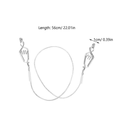 Heavy Duty Stainless Steel Fencing Wire Clamp And Cable Clip Head, 56cm length with silver connectors, for fencing.