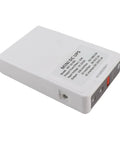 Bad Boy Mini UPS Battery Backup With 8000mAh for routers, compact white design, features input/output ports.