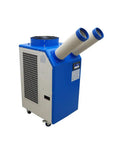 Heavy Duty Mobile Evaporative Air Cooler With Adjustable Airflow And Temperature Settings 14L Removable Water Basin side view showing dual air ducts.