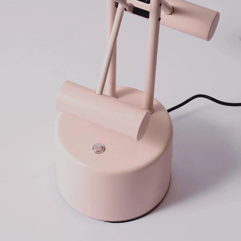 Base and arm detail of Halotech 29-Inch LED Desk Lamp With Counter-Balance Arm, Sleek Polished Steel Finish, Touch Dimmer