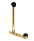 Toe Touch Tub Waste And Overflow Drain For 21 Inch Tub, Matte Black Finish, 20 Gauge Solid Brass Construction, side view