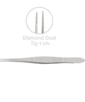 Bandage Lens Forceps For Ophthalmology Stainless Steel Precision Grip Tool With Diamond Dust Tip 10.5cm Length Pro Grade Control For Training Simulations And Surgical Practice, diamond dust tip 1 cm