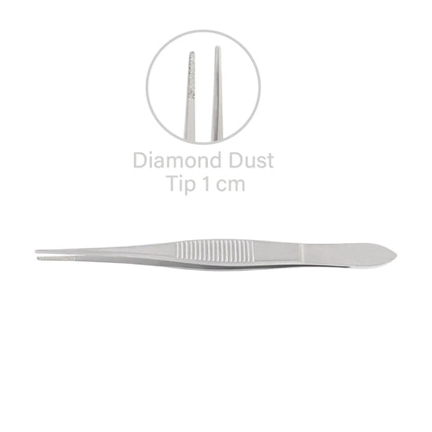 Bandage Lens Forceps For Ophthalmology Stainless Steel Precision Grip Tool With Diamond Dust Tip 10.5cm Length Pro Grade Control For Training Simulations And Surgical Practice, diamond dust tip 1 cm