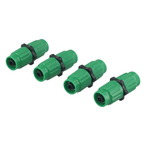 Top Notch Expandable Garden Hose Repair Kit With Multi Function Fittings For 5/8 And 3/4 Inch Hoses Quick Fix Connector Set in Green That Gets The Job Done Right. Green plastic hose repair connectors with black rings for 5/8 and 3/4 inch hoses