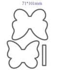 1 Set Butterfly Bow Tie Metal Die Cuts For DIY Scrapbooking And Card Making, showing two butterfly shapes and a strip, 71x101mm size