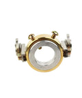 Dual Wheel Roller Guide for Pt-31 Lg-40 Torch designed for Cut-35 Cut-40 Cut-50d, showing front view with metallic finish.