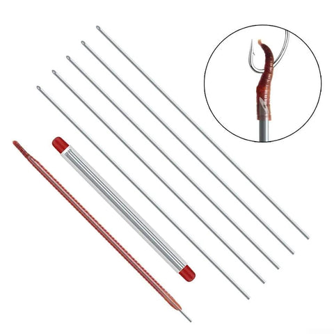 Hollow Bait Threading Needle Set 5 Piece Stainless Steel Rigging Accessories For Feeder Carp Coarse Tackle Gear With Easy Pass Through Design That Keeps Lures Locked In And Reduces Shake On Long Casts, 5-piece set with red handle