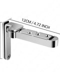 Top Shelf Invisible Cabinet Hinges Three D Adjustable Swivel Zinc Alloy Hidden Door Hardware showing 12cm size and sleek silver finish.