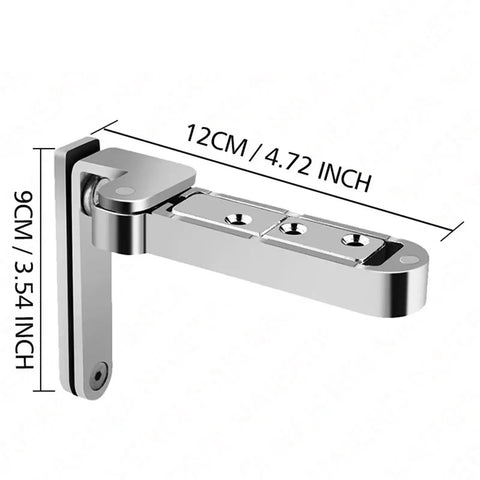 Top Shelf Invisible Cabinet Hinges Three D Adjustable Swivel Zinc Alloy Hidden Door Hardware showing 12cm size and sleek silver finish.