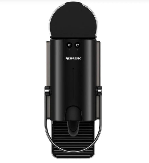Top view of Pixie Original Espresso Machine Titan Finish For Home Use With Quick 25 Second Heat Up Two Programmable Buttons And Auto Flow Stop Energy Saving Auto Shutoff Barista Quality Espresso At Home Without The Fuss