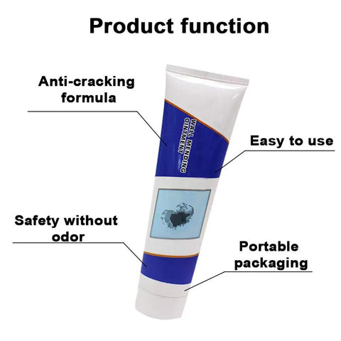 Tube of Universal Wall Repair Ointment And Sealant For Cracked And Peeling Walls Graffiti Patch Cream with function highlights