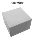 Rear view of Hella Tough Waterproof IP67 Junction Box With Dustproof Sealed Plastic Housing For DIY Electrical Projects And Outdoor Cable Management.