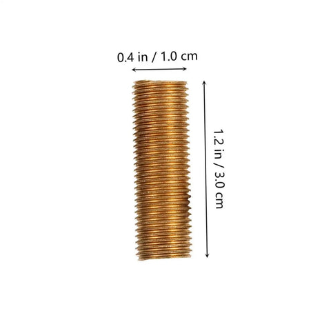 Brass Lamp Rod Nipple Threaded Couplings Kit For Light Fixtures Durable Lamp Repair Parts Hollow Rods, 1.2 inch x 0.4 inch brass rod