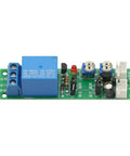 12V DC Timer Relay Module With Adjustable Cycle Delay And On Off Switch, DIY Friendly Power Shield For Arduino Projects, 0 To 60 Minute Delay, Single Time Mode, Easy Wiring, Reliable Relay Control For Automations, green PCB with blue relay