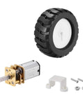 12V DC Mini Gear Motor N20 With D Shaft Fixed Frame Mount Nut And Plastic Wheel For DIY Toys And Science Projects