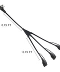 Outdoor 3 Outlet Power Splitter With 90 Degree Flat Plug 1 To 3 Way Outlet Adapter 1.5 Ft SJTW 16AWG 3 Prong Extension
