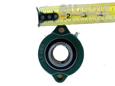 2 Bolt Flange Bearing For 1 Inch Shaft Replacement With 3 Inch Center To Center Bolt Pattern Greasable Ideal For Tarp Kits And Salt Spreaders Fits Hand Crank Tarp Systems with measuring tape above