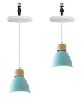 Kiven Instant Light Conversion Kit for 4/5/6inch Hole, Metal farmhouse pendant lights with blue shades, E26 screw-in adapter.