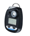 ATO Oxygen O2 gas detector handheld with back clip, black body, LCD display and sensor port