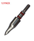 Pro Grade Archery Field Points 5/16 Inch 125 Grain Stainless Steel Screw-In Tips Set Of 12 close-up view of field point tip
