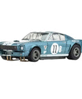 Shelby GT350R 1965 Donohue White Blue Slot Car With High Performance Traction Magnets Precision Balanced Chassis Realistic Tires