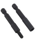 Top Tier Heavy Duty Socket Adapter Set For M5 Screws Made From Chrome Vanadium Steel With 1/4 Inch Hex Shank Fits Electric Drills Perfectly For Fast And Easy Self Tapping Projects On Any Tough DIY Job You Got, two adapters