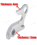 Beefy Universal Rear Derailleur Hanger for Bikes Frame Tail Hook 2.53 by 1.66 Inches, Aluminum Alloy Silver Finish, M9 or M10 Thread