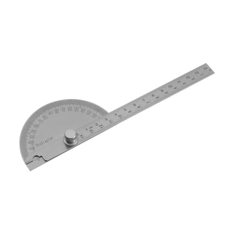 Hefty Stainless Steel Angle Protractor And 0 To 180 Degree Round Head Finder Measuring Ruler for woodworking use.