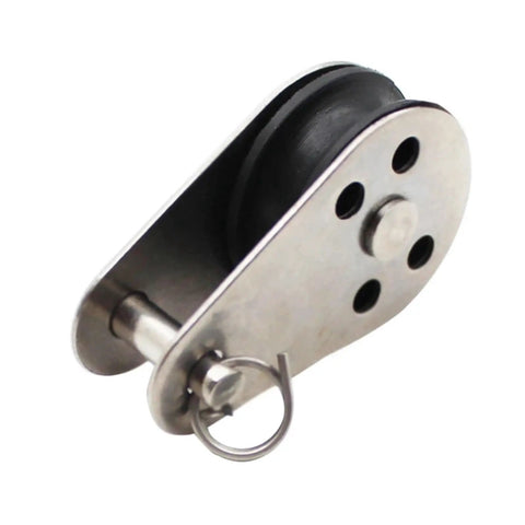 Heavy Duty Stainless Steel Pulley Block Kit 10 Pieces M25 Wire Rope Cable Roller for Lifting Towing Hanging Rigging with Smooth Ball Bearing Rotation Precision, stainless steel pulley with swivel ring