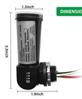Outdoor Dusk To Dawn Photoelectric Sensor With Swivel Mount showing dimensions and wiring details