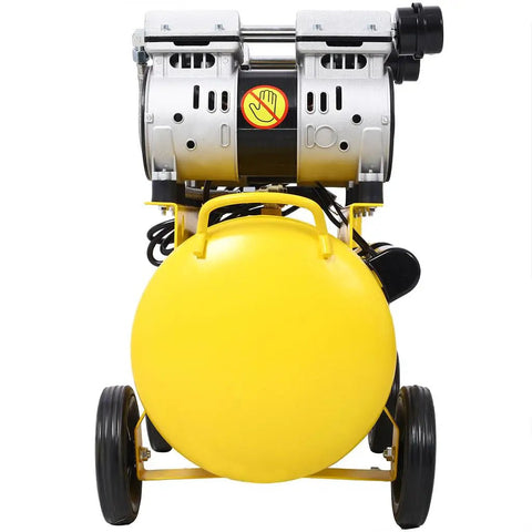 Greron 2.5HP Oil Free Air Compressor, 115 PSI, 5 Gallon Steel Tank With Wheels. Quiet 70DB Portable Design For Garage Workshop, Spray Painting And Pneumatic Tools. Super Powerful And Low Noise Performance.