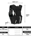 Pace Running Vest Hydration Pack With 2 UltraFlasks 8L Trail Backpack For Men And Women Red Medium Front And Rear Access
