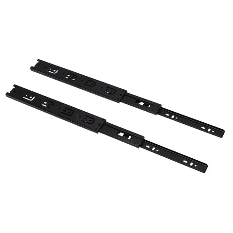 Rock Solid Heavy Duty Full Extension Drawer Slides 12 Inch Side Mount 100 Lb Capacity Cold Rolled Steel tracks shown in a flat position.
