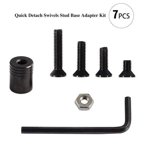 Quick Detach Swivel Stud Base Adapter Kit Built From Black Phosphated Steel With Electrophoresis Finish Includes nuts, screws, Allen key.