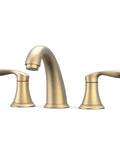 Dual-Handle Widespread Bathroom Sink Faucet in Brushed Gold Finish with 3-Hole Design, Includes Pop-Up Drain and Lead-Free Hoses, cUPC Certified